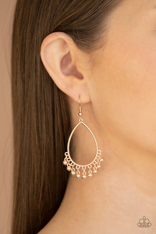Country Charm-rose gold-Paparazzi earrings