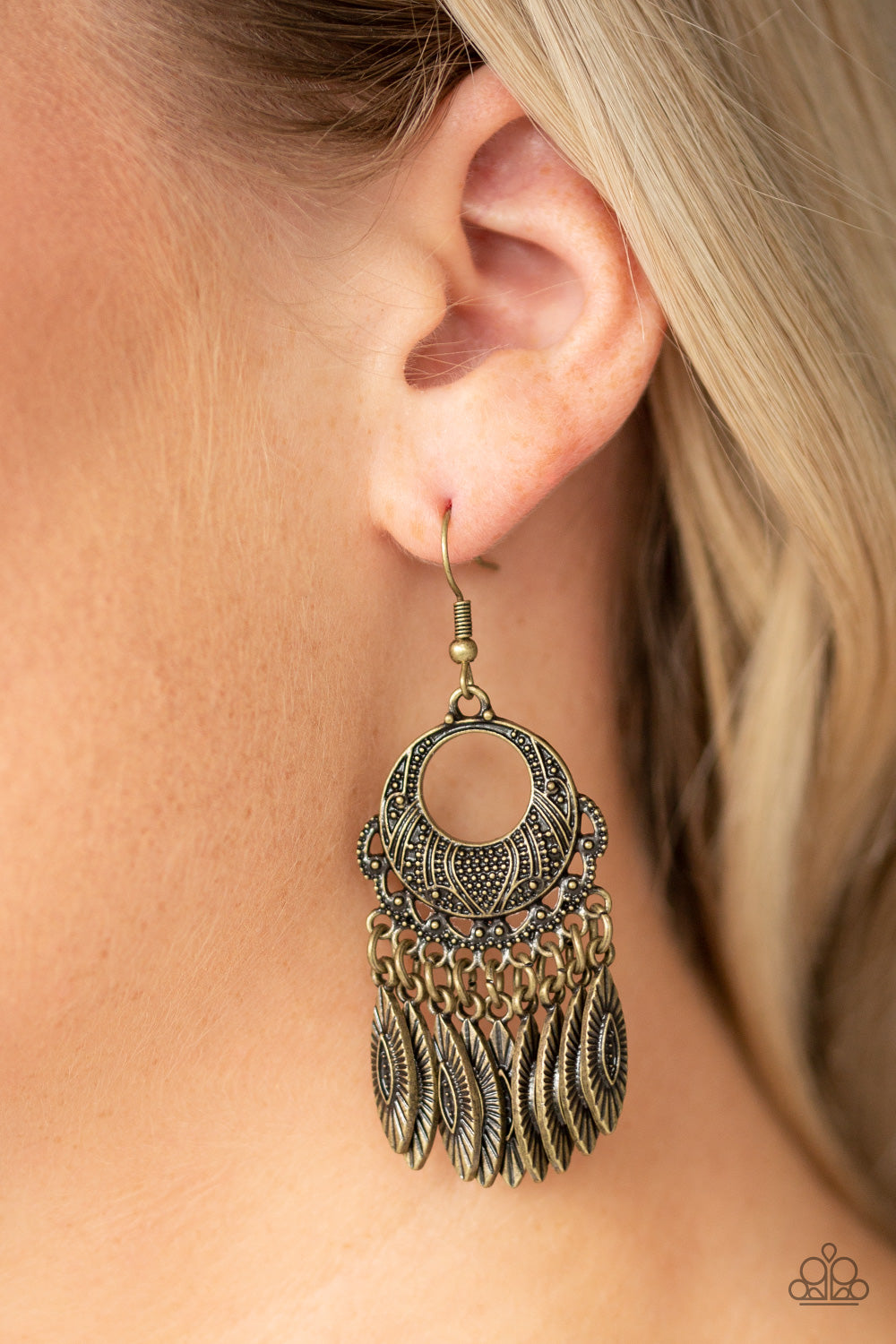 Country Chimes - brass - Paparazzi earrings