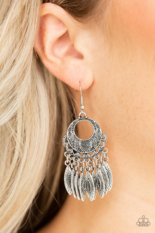 Country Chimes-silver-Paparazzi earrings