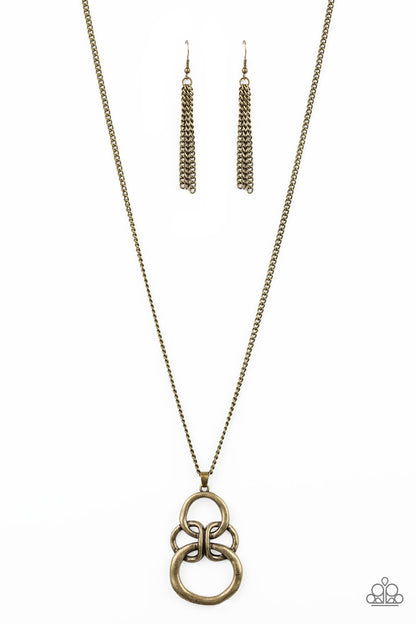 Courageous Contour - brass - Paparazzi necklace