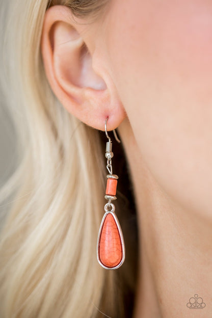 Courageously Canyon - orange - Paparazzi earrings