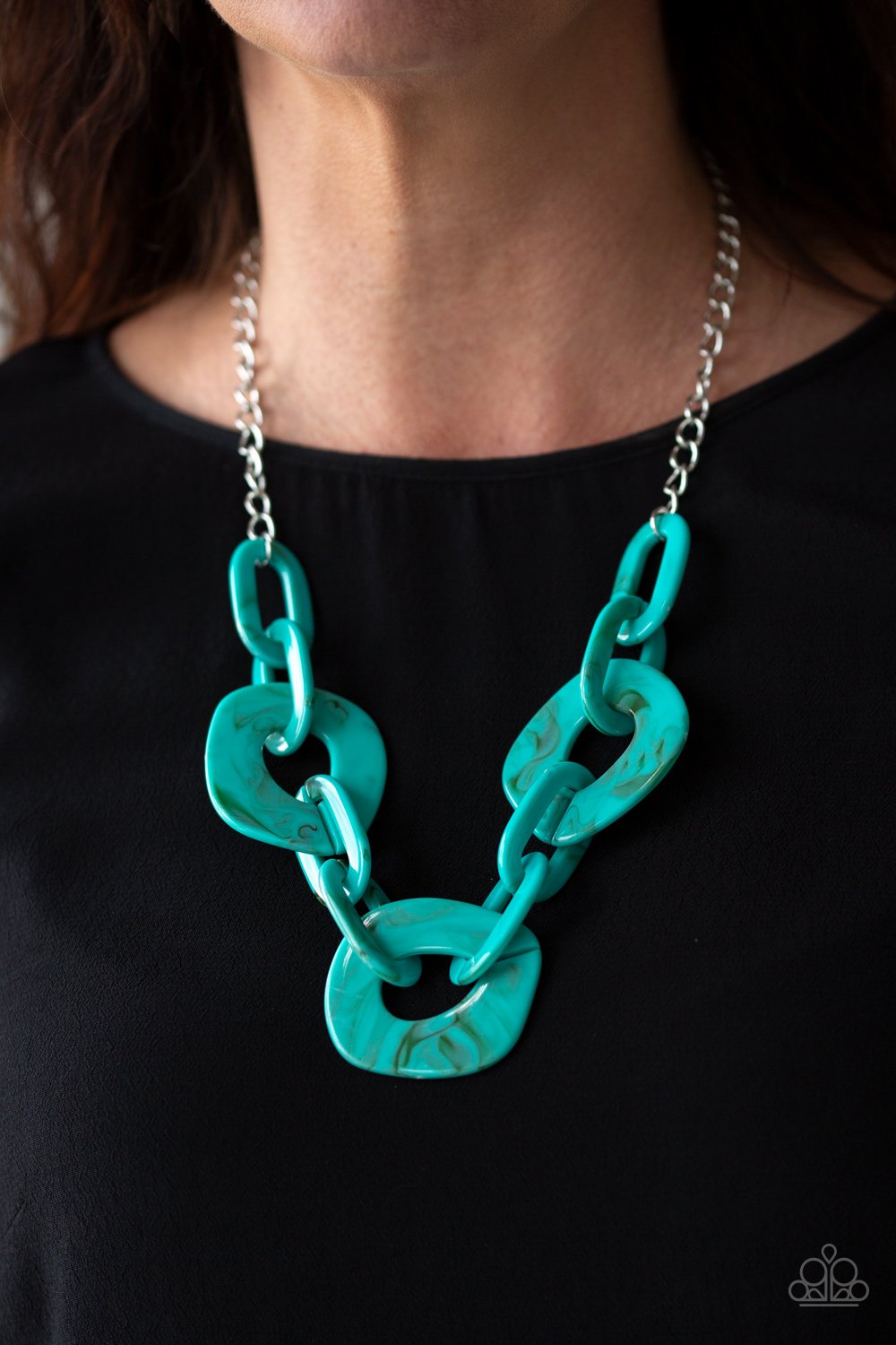 Courageously Chromatic-blue-Paparazzi necklace