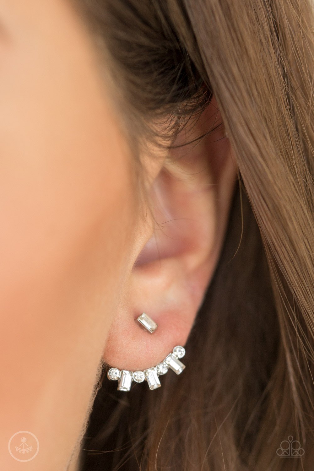 Courageously Cosmo-white-Paparazzi earrings
