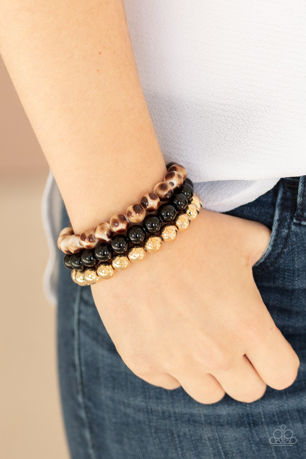 Courageously Couture-black-Paparazzi bracelet