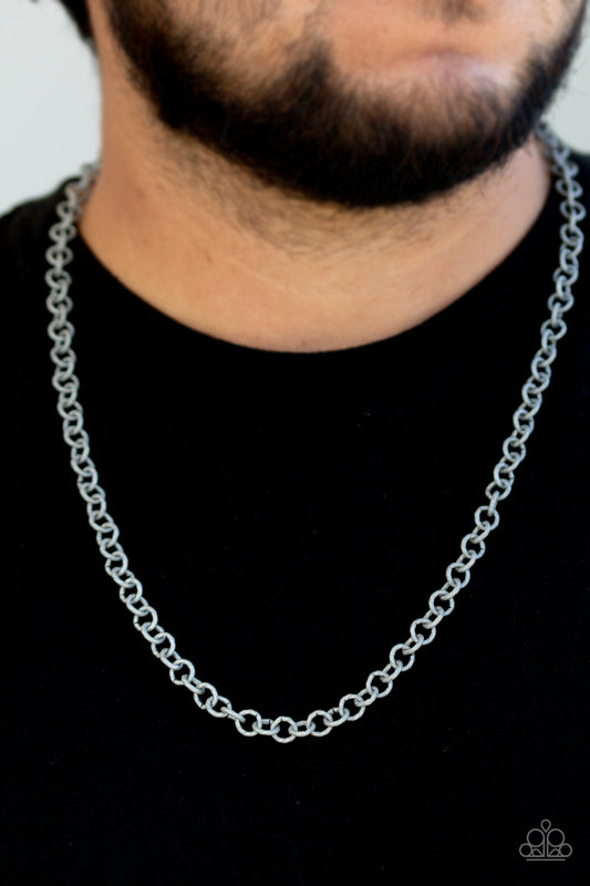 Courtside Couture - silver - Paparazzi mens necklace