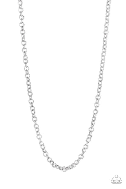 Courtside Couture - silver - Paparazzi mens necklace