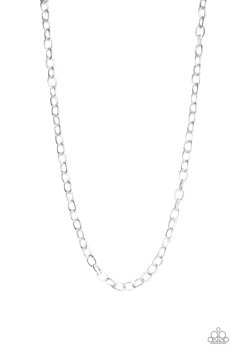 Courtside Seats - silver - Paparazzi mens necklace