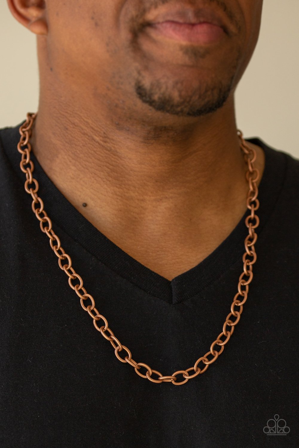 Courtside Seats-copper-Paparazzi mens necklace