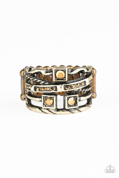 Couture Connoisseur - brass - Paparazzi ring