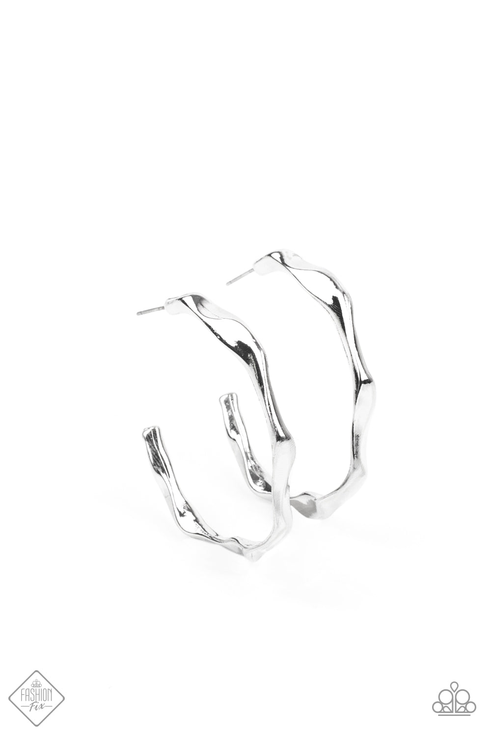 Coveted Curves - silver - Paparazzi earrings