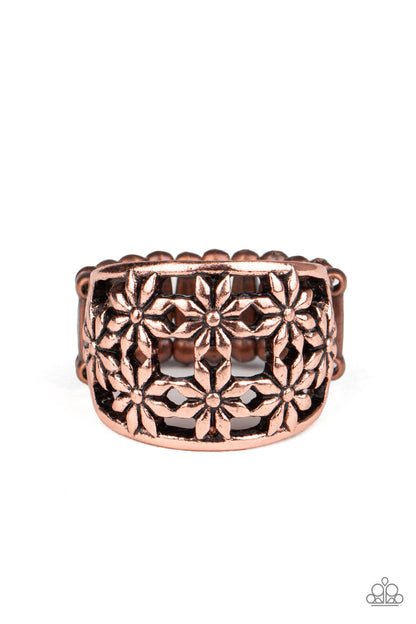 Crazy About Daisies - copper - Paparazzi ring