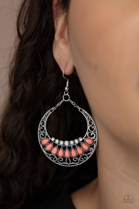 Crescent Couture - orange - Paparazzi earrings