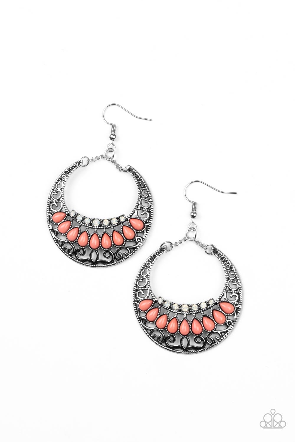 Crescent Couture - orange - Paparazzi earrings