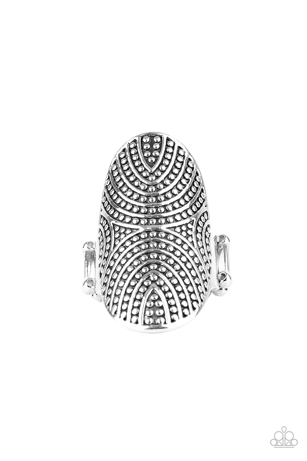 Crop Circles - silver - Paparazzi ring