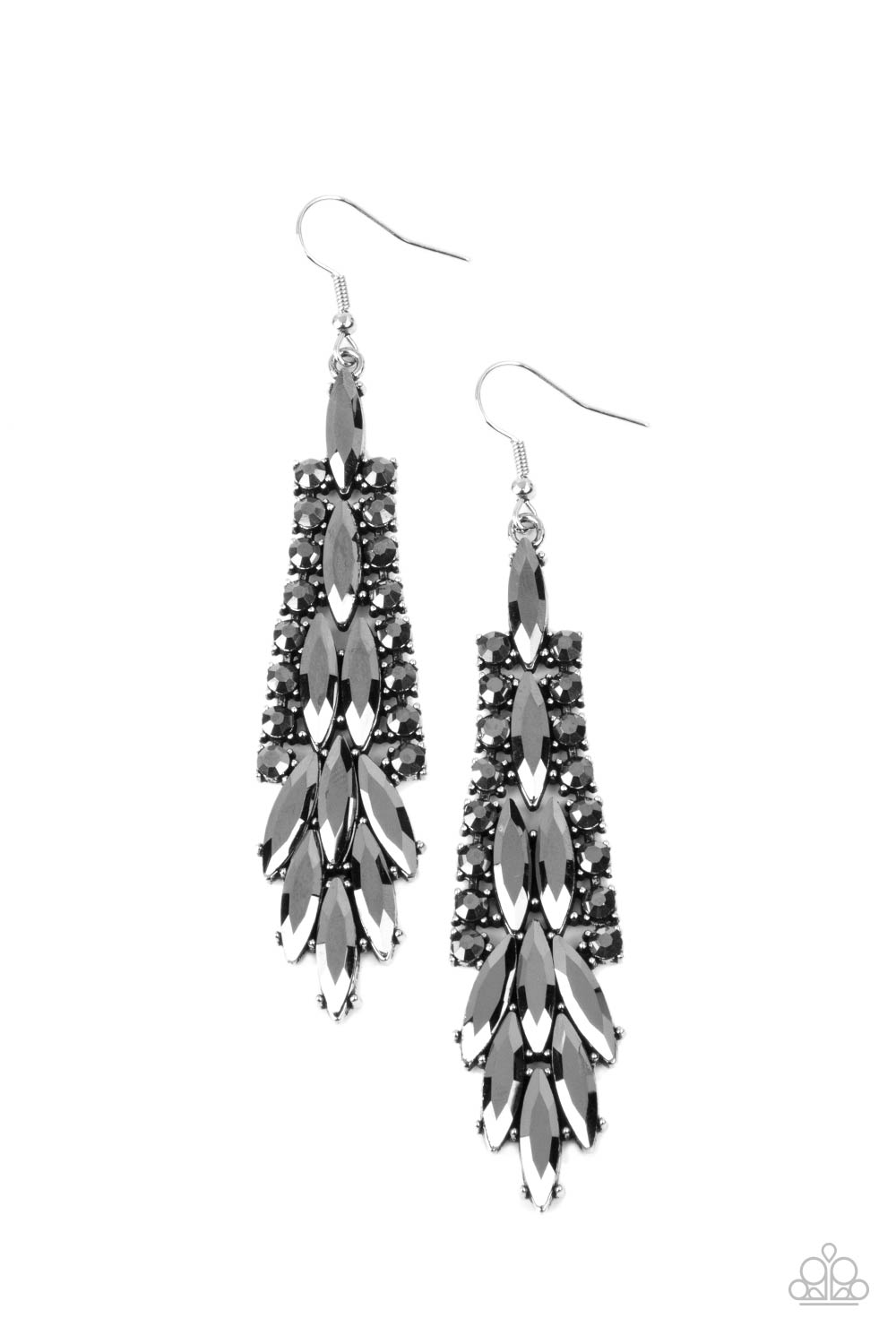 Crown Heiress - silver - Paparazzi earrings