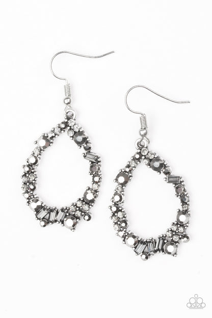 Crushing Couture - silver - Paparazzi earrings