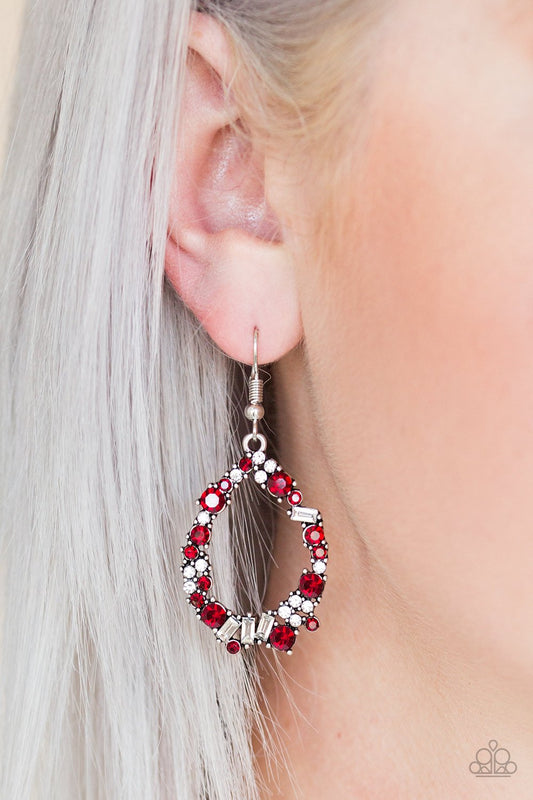 Crushing Couture-red-Paparazzi earrings