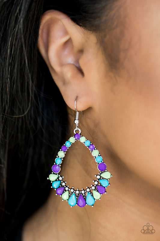 Crystal Waters - multi - Paparazzi earrings