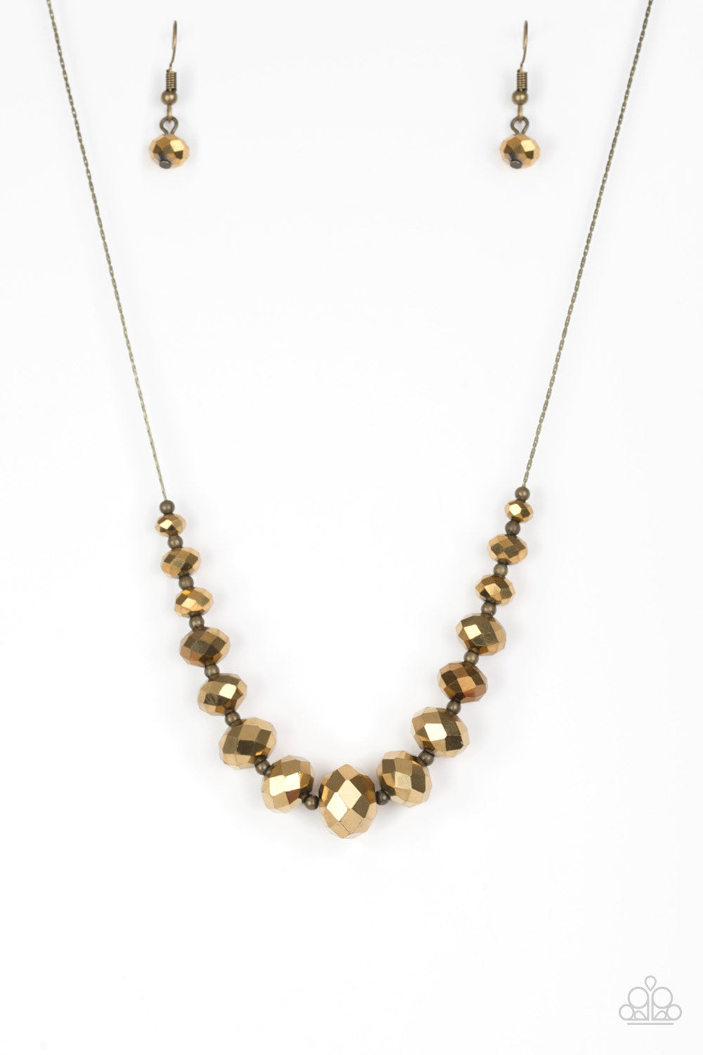 Crystal Carriages - brass - Paparazzi necklace