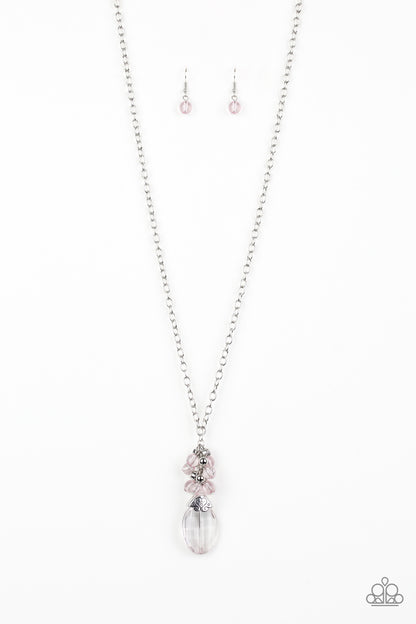 Crystal Cascade - pink - Paparazzi necklace