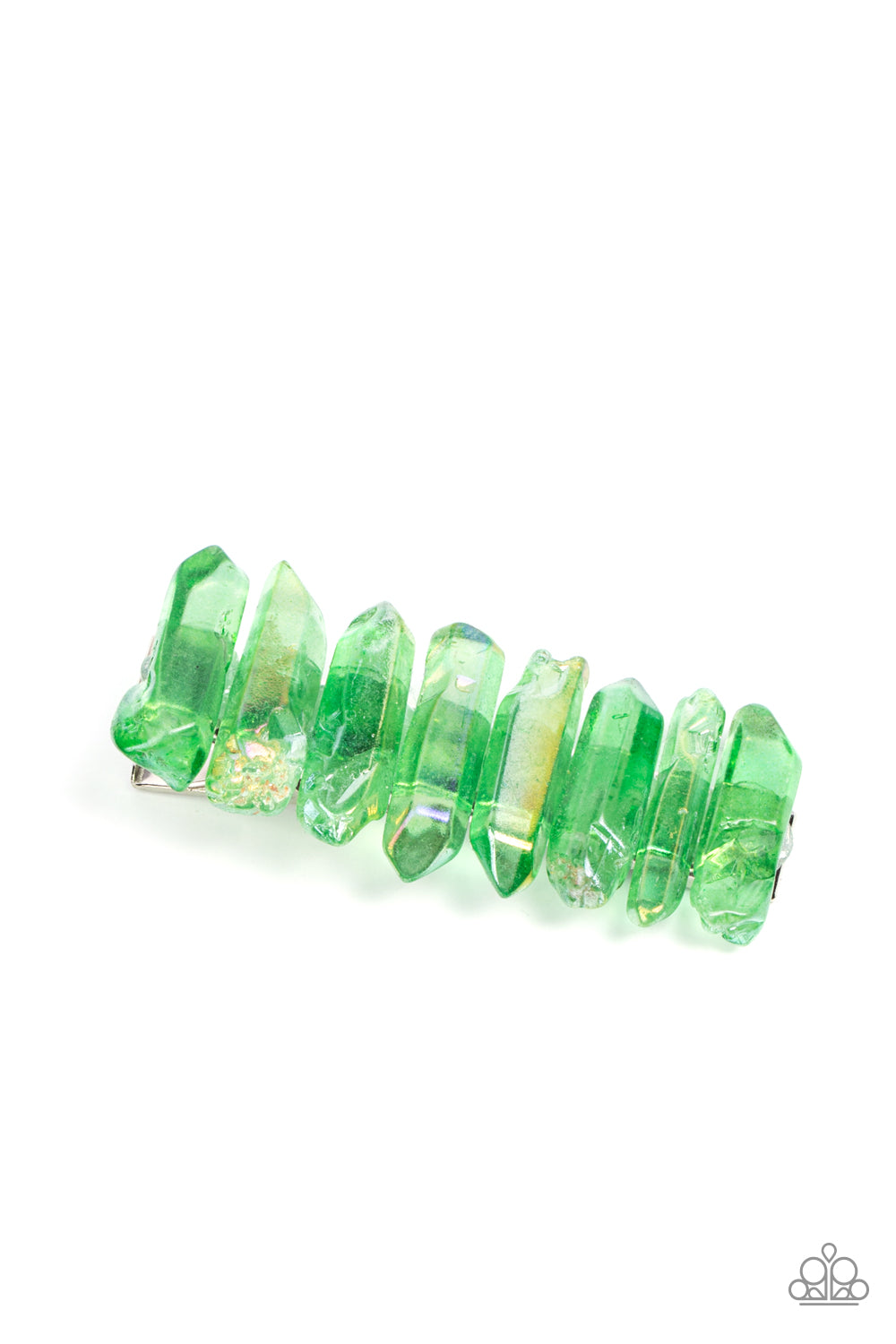Crystal Caves - green - Paparazzi hair clip