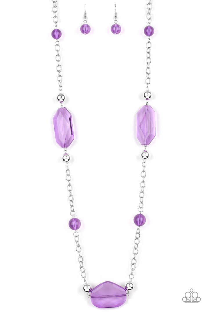 Crystal charm purple necklace paparazzi Clearance