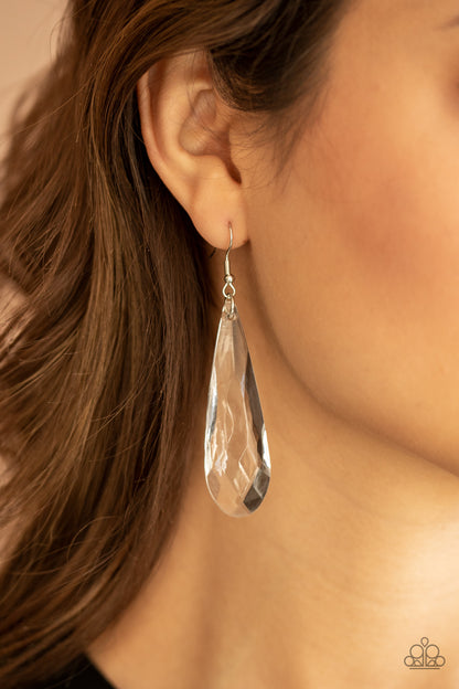 Crystal Crowns - white - Paparazzi earrings