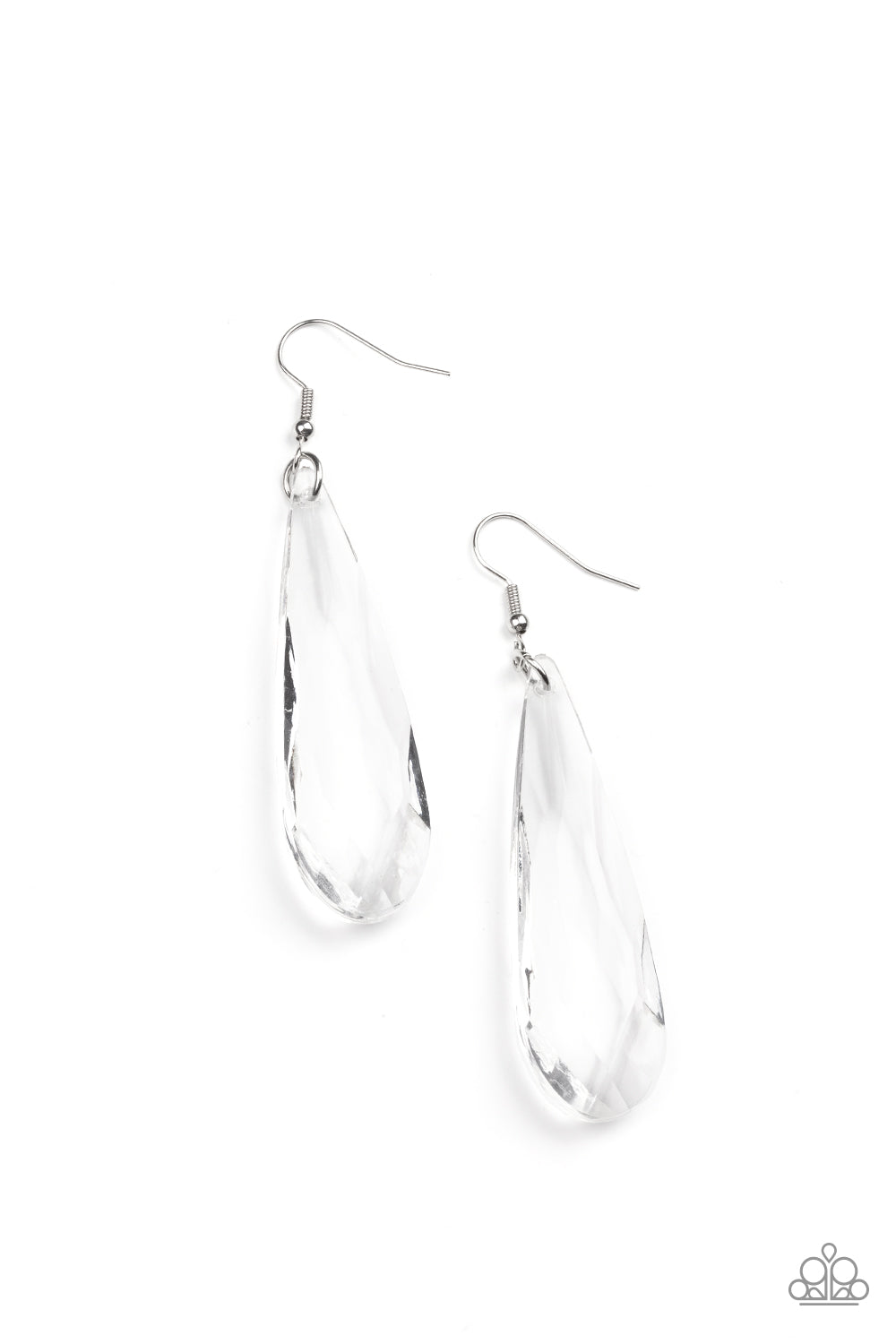 Crystal Crowns - white - Paparazzi earrings