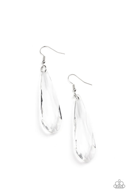 Crystal Crowns - white - Paparazzi earrings