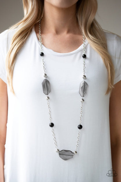 Crystal Charm-black-Paparazzi necklace