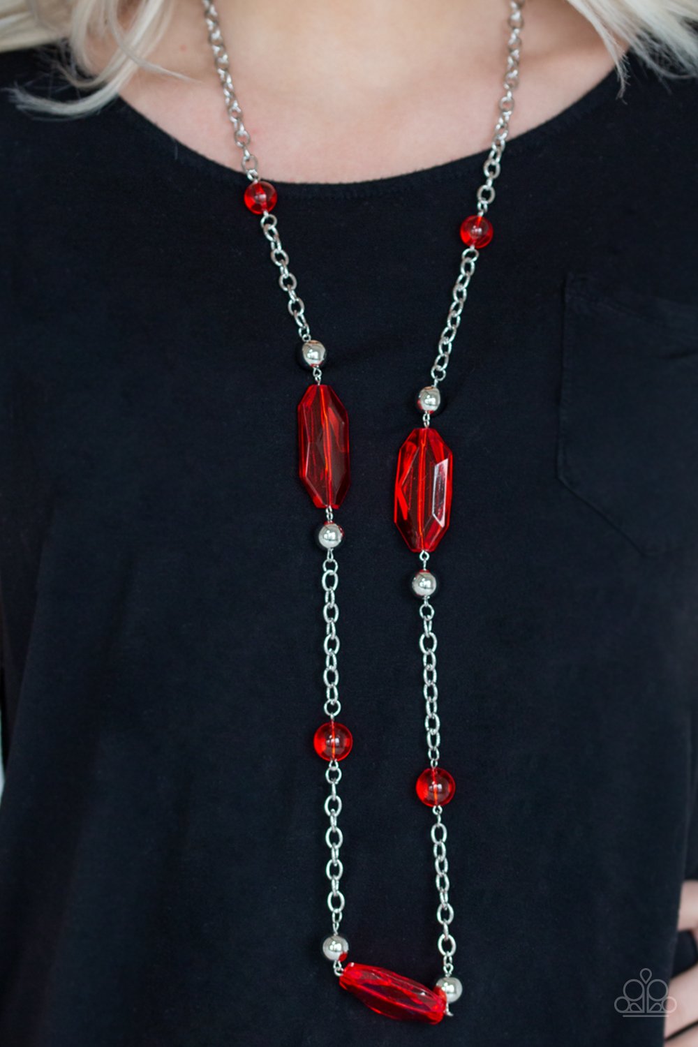 Crystal Charm-red-Paparazzi necklace
