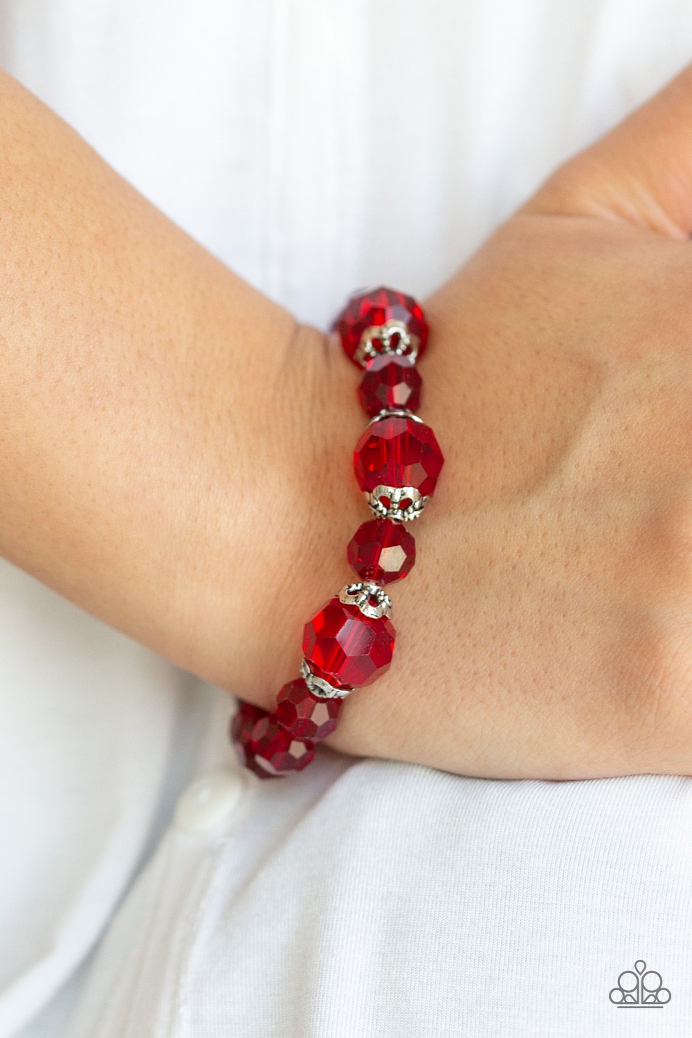 Crystal Collision-red-Paparazzi bracelet