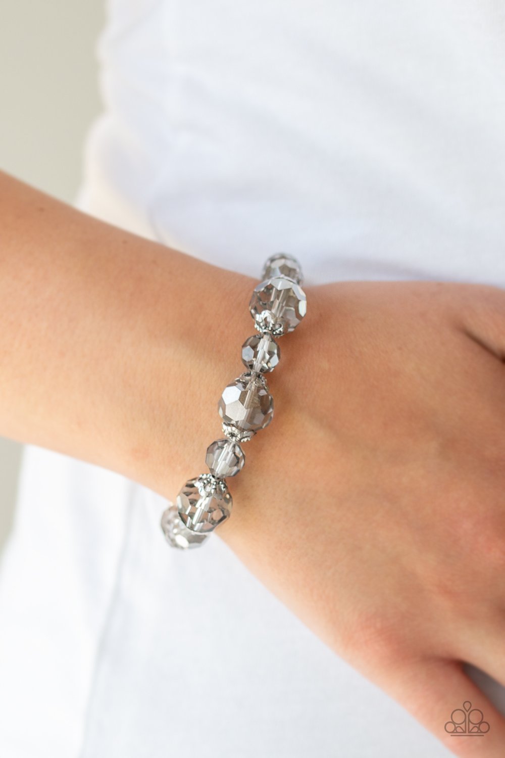 Crystal Collision-silver-Paparazzi bracelet