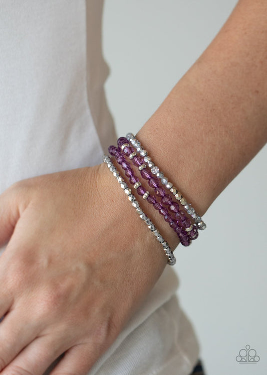 Crystal Crush-purple-Paparazzi bracelet