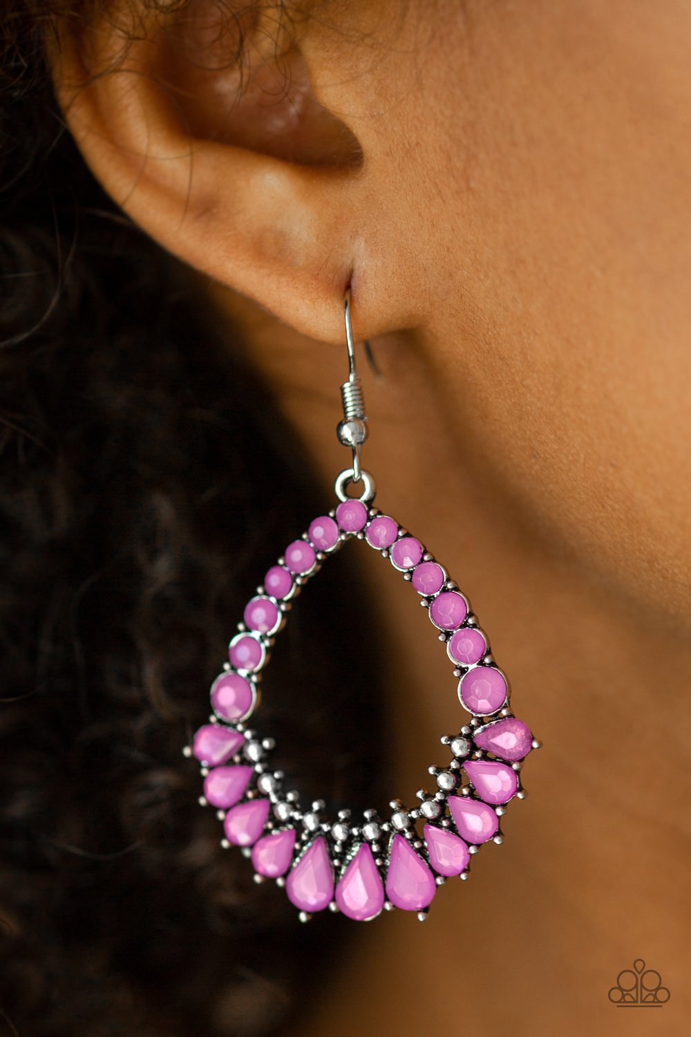 Crystal Waters - purple - Paparazzi earrings
