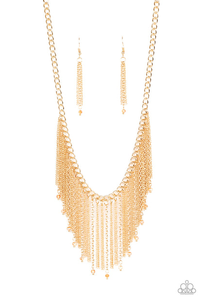 Cue the Fireworks - gold - Paparazzi necklace