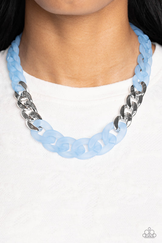 Curb Your Enthusiasm - blue - Paparazzi necklace