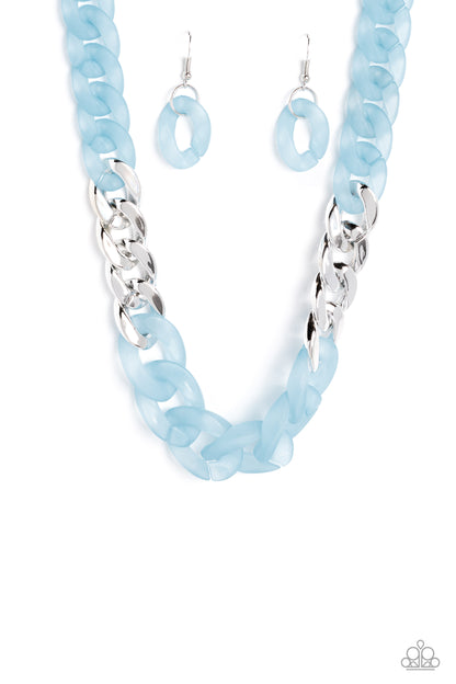 Curb Your Enthusiasm - blue - Paparazzi necklace