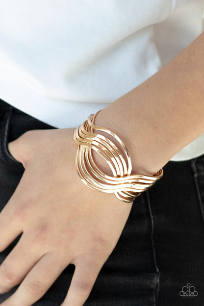 Curvaceous Curves-gold-Paparazzi bracelet