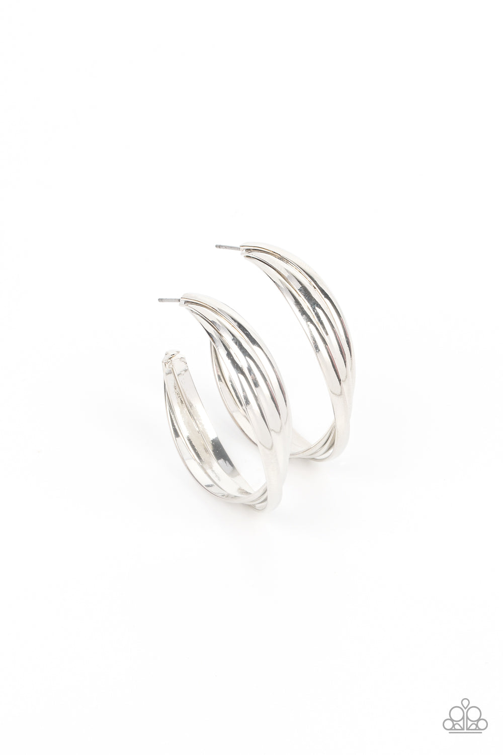 Curvy Charmer - silver - Paparazzi earrings