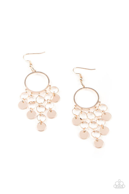 Cyber Chime - rose gold - Paparazzi earrings