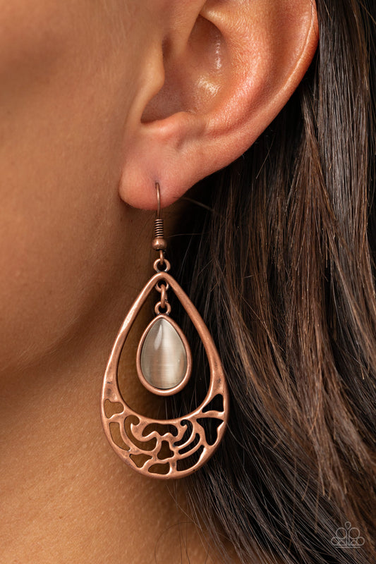 DEW You Feel Me? - copper - Paparazzi earrings