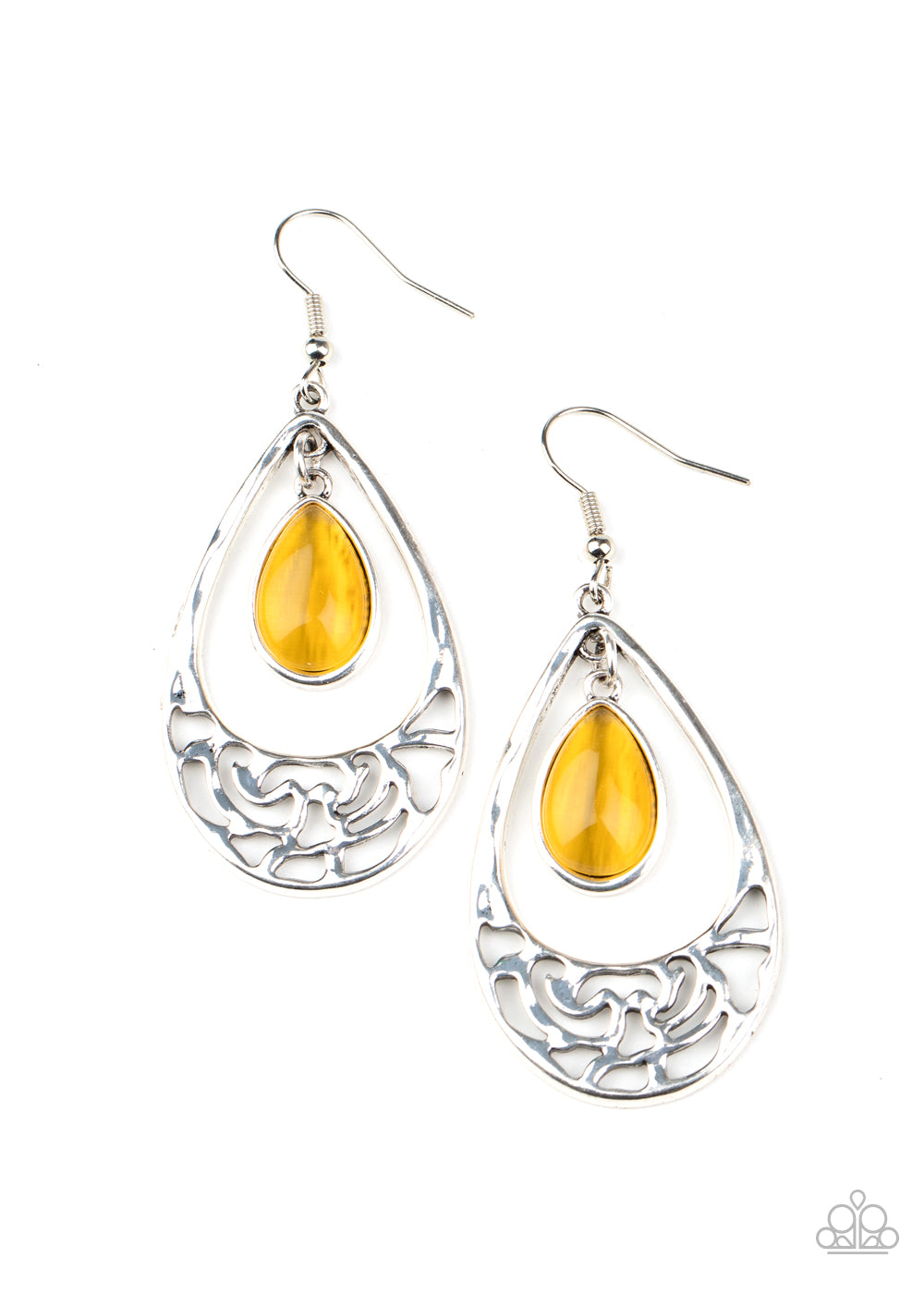 DEW You Feel Me? - yellow - Paparazzi earrings