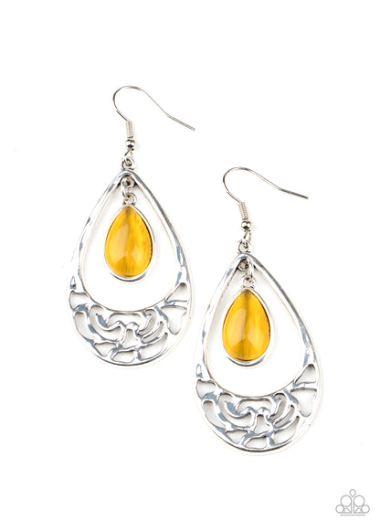 DEW You Feel Me? - yellow - Paparazzi earrings