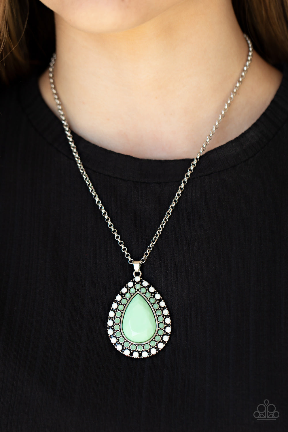 DROPLET Like Its Hot - green - Paparazzi necklace