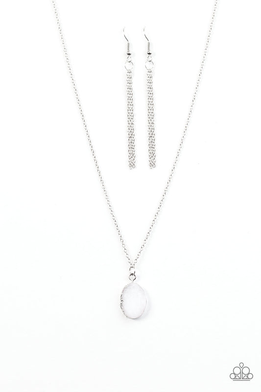 DRUZY Does It - White - Paparazzi necklace