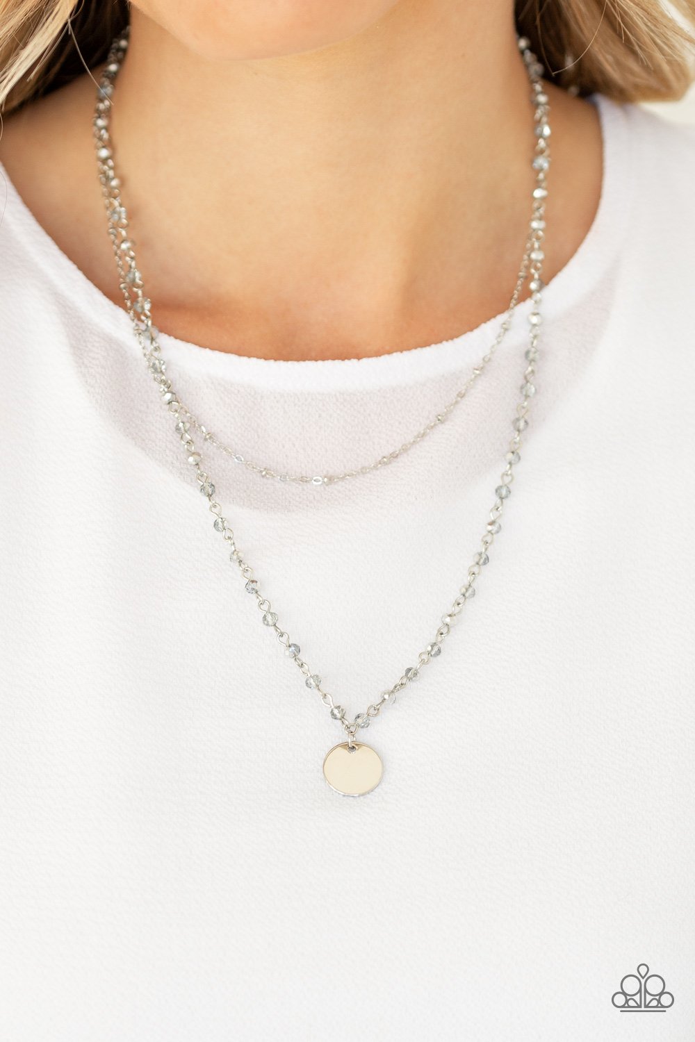 Dainty Demure-silver-Paparazzi necklace