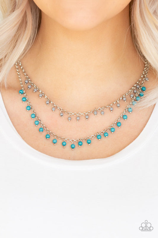 Dainty Distraction-blue-Paparazzi necklace