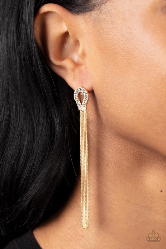 Dallas Debutante - gold - Paparazzi earrings