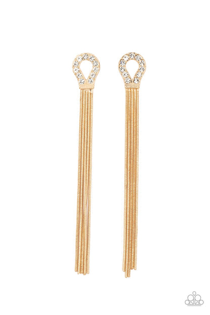 Dallas Debutante - gold - Paparazzi earrings